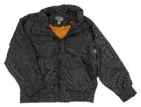 Tmavošedá vzorovaná šusťáková jarní bunda H&M