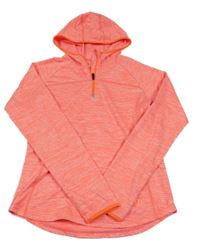 Neónově oranžová melírovaná športová mikina s kapucňou Manguun