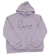 Lila mikina s nápisom a kapucňou Shein