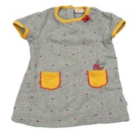 Sivé melírované bodkovaná é teplákové šaty s lienkou Liegelind