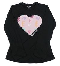 Černé triko se srdcem s písmeny Bench