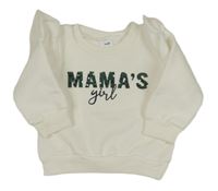 Smotanová mikina s nápisom a volánikmi