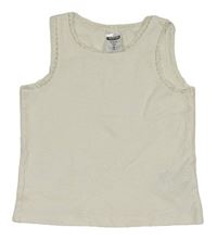 Smotanový top s čipkou Pocopiano