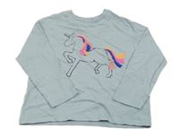 Modré triko s jednorožcem M&S