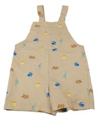 Béžové šušťákové na traké kraťasy so zvířaty Shein