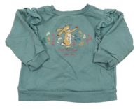 Zelená mikina s Králíčkem Petrem a volánikmi Tu