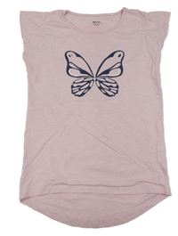 Ružové melírované tričko s motýlom s flitrami Yigga