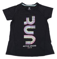 Čierne športové tričko s nápisom H&M