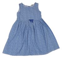 Bielo-modré vzorované plátenné šaty H&M