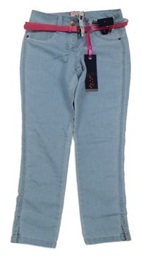 Nové - Světlemodré skinny rifle s páskem St. Bernard