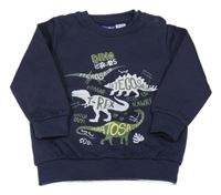 Tmavomodrá mikina s dinosaurami Lupilu