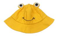 Žlutý plátěný klobouk s očima 