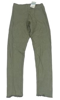 Khaki rebrované legíny PRIMARK