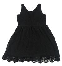 Čierne čipkové podšité šaty H&M