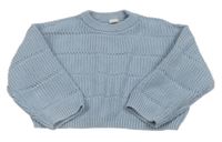 Světlemodrý vzorovaný crop svetr Topolino