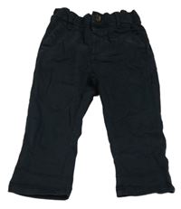 Tmavomodré plátenné chino nohavice Next