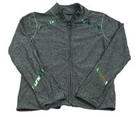 Tmavosivá melírovaná športová prepínaci mikina s lesklými pruhmi zn. Next