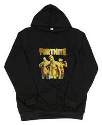 Černá lehká mikina s Fortnite a kapucí 