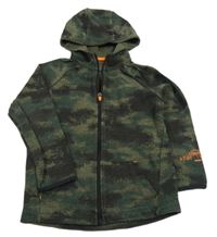 Khaki-černá army propínací mikina s kapucí F&F
