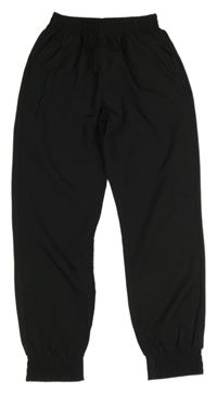 Černé lehké cuff šusťákové kalhoty 