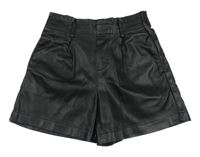 Černé koženkové kraťasy 