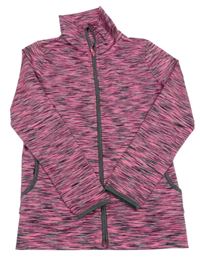 Ružovo-čierna melírovaná športová prepínaci mikina Yigga