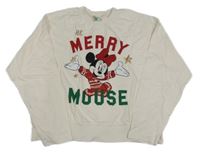 Smotanová crop ľahká mikina s Minnie a nápisom Benetton