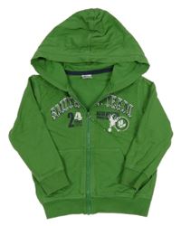 Zelená prepínaci mikina nápisem a kapucňou Papagino