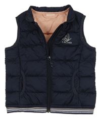 Tmavomodrá šušťáková zateplená vesta S. Oliver