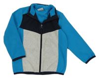 Modro-tmavomodro-sivá fleecová prepínaci mikina Topolino