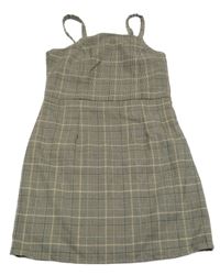 Čierno-béžové kockované šaty C&A