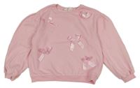 Světlerůžová oversize mikina s mašličkami H&M