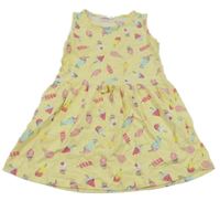 Žlté šaty so zmrzlinami