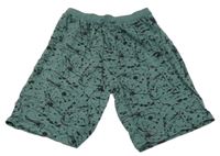 Tmavozeleno-černé vzorované pyžamové kraťasy Next