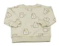 Nové - Béžová mikina s bobry