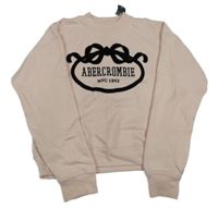 Nové - světlerůžová mikina s logem a černou mašlí Abercrombie&Fitch