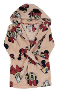 Růžový plyšový župan s Minnie a kapucí Primark