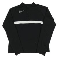 Černá sportovní funkční mikina s pruhem a logem Nike