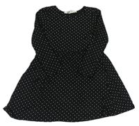 Čierne bodkovaná é bavlnené šaty zn. H&M