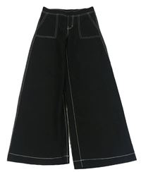Černé flare tregíny s riflovým vzhledem H&M