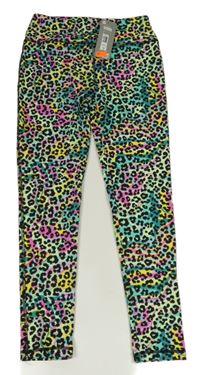 Černo-barevné sportovní legíny s leopardím vzorem Dunnes Stores 