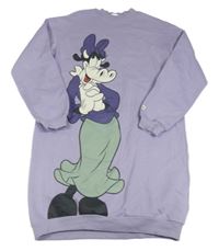 Lila teplákové šaty s kravičkou H&M