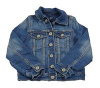 Tmavomodrá rifľová tepláková bunda GAP