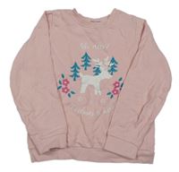 Ružová mikina s nápismi a sobom Lupilu