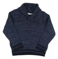 Tmavomodrý melírovaný svetr s límečkem Impidimpi