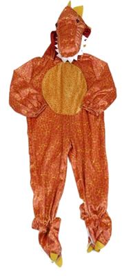 Kostým - Červeno-žlutá vzorovaná kombinéza s ostny - drak 