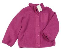 Nové - Fuchsiová huňatá podšitá bunda Tu