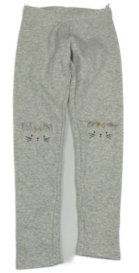 Světlešedé melírované zateplené legíny s čumáky C&A