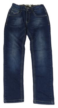 Tmavomodré teplákové rifle 