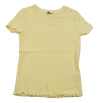 Žlté rebrované tričko s citronky F&F